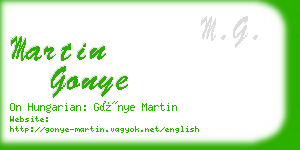 martin gonye business card